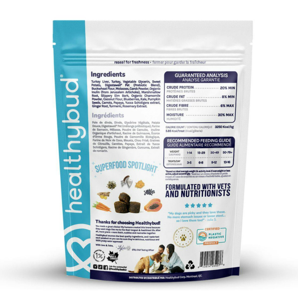 Healthybud gut booster back of bag